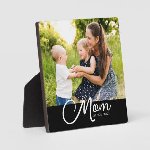 Mama hat Skript Schwarz Foto erstellt Fotoplatte