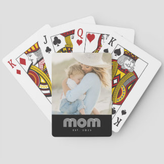 Mama hat Skript Schwarz Foto erstellt Spielkarten