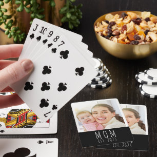 Mama hat Skript Schwarz Foto erstellt Spielkarten