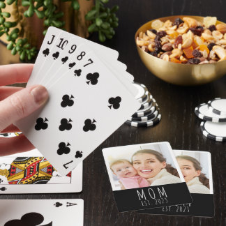 Mama hat Skript Schwarz Foto erstellt Spielkarten