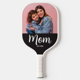 Mama hat Skript Schwarz Foto Pickleball Schläger