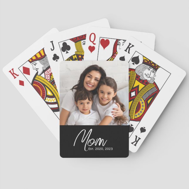 Mama hat Skript Schwarz Foto Poker Karten Spielkarten (Rückseite)