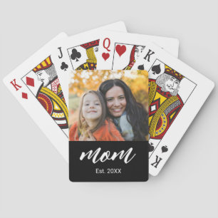 Mama hat Skript Schwarz Foto Spielkarten