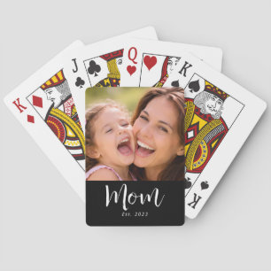 Mama hat Skript Schwarz Foto Spielkarten