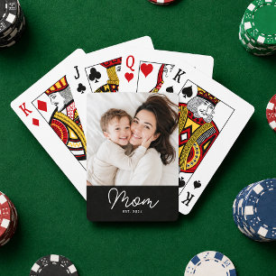 Mama hat Skript Schwarz Foto Spielkarten