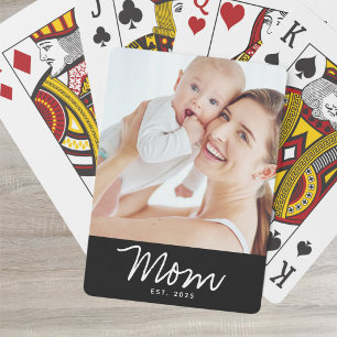Mama hat Skript Schwarz Foto Spielkarten