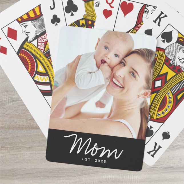 Mama hat Skript Schwarz Foto Spielkarten (Von Creator hochgeladen)