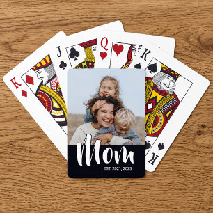 Mama hat Skript Schwarz Foto Spielkarten