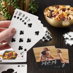 Mama hat Skript Schwarz Foto Spielkarten