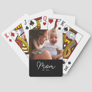 Mama hat Skript Schwarz Foto Spielkarten