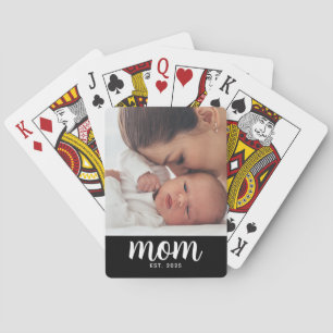 Mama hat Skript Schwarz Foto Spielkarten