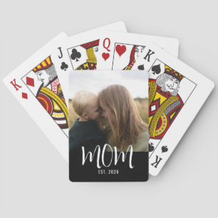 Mama hat Skript Schwarz Foto Spielkarten