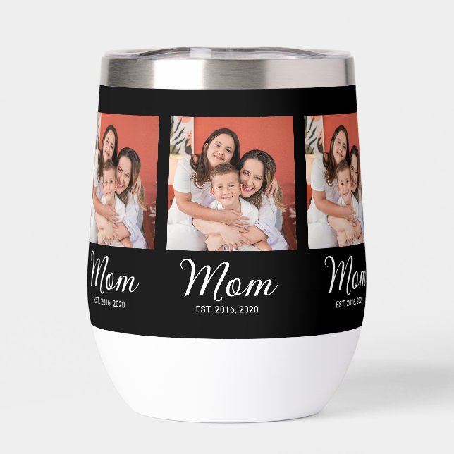 Mama hat Skript Schwarz Foto Thermischer Wein Tu (Rückseite)