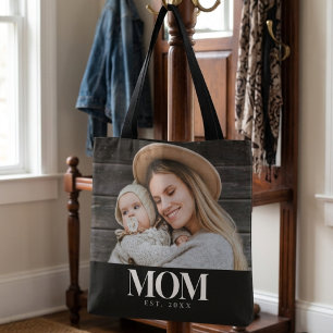 Mama hat Weiße Typografie Foto-Geschenk gegründet