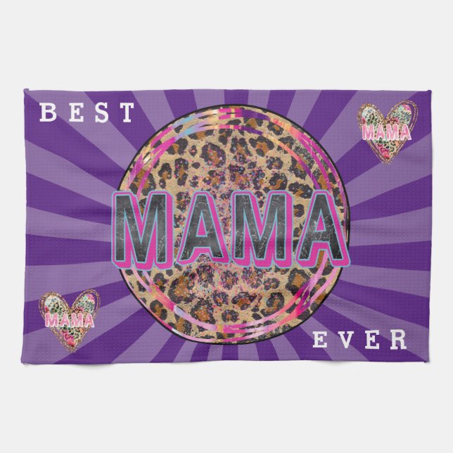 Mama Heart Customize Liebe Geschirrtuch (Horizontal)