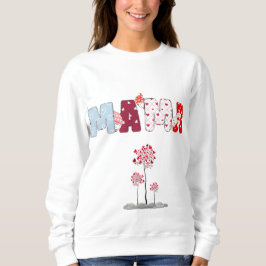 Mama Heart Patchwork Sweatshirt - Niedliche Mama