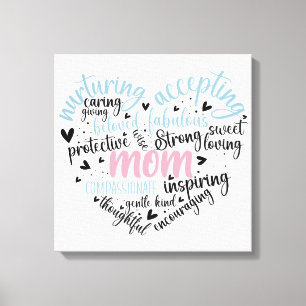 Mama Heart Strong Kümmern Leinwanddruck