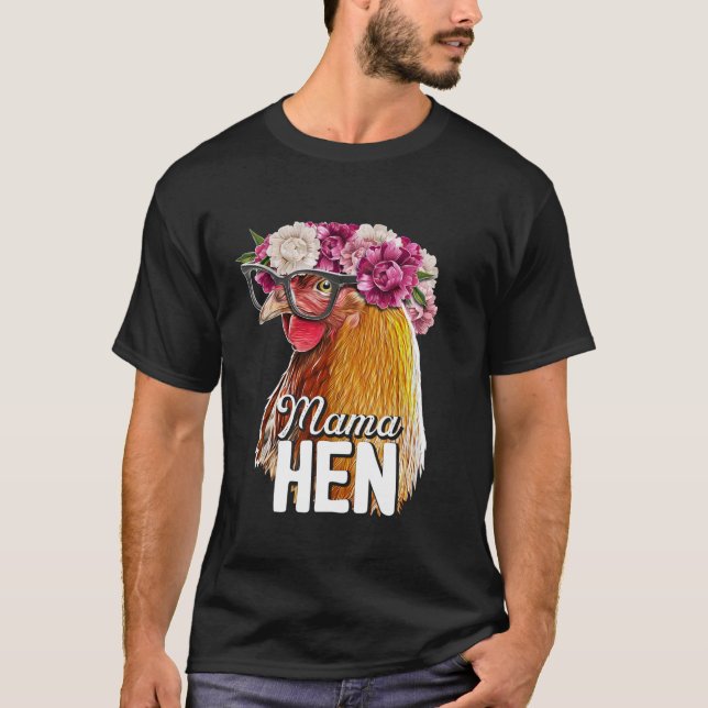 Mama Hen Floral Rhode Island Bauer Gi T-Shirt (Vorderseite)