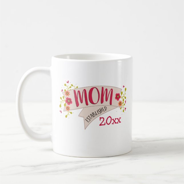 Mama hergestellte Blumenfahne Tasse (Links)