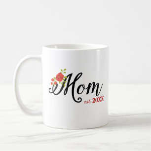 Mama hergestelltes Blumen- u. Kursiv Kaffeetasse