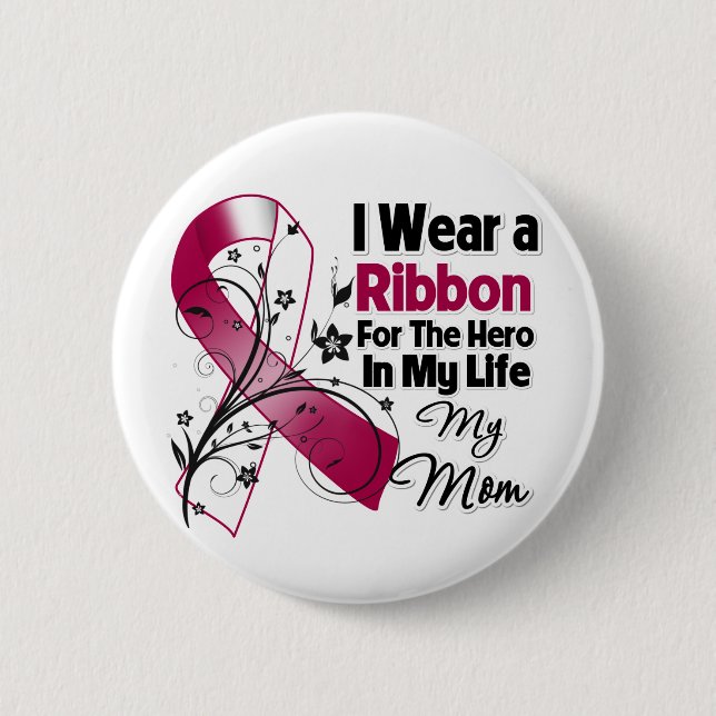 Mama Hero in My Life Head Neck Cancer Button (Vorderseite)