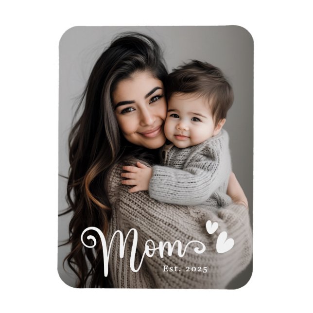 Mama-Herz-Overlay-Foto Magnet (Vertikal)