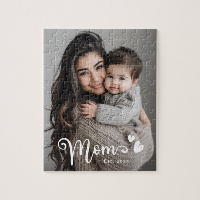 Mama-Herz-Overlay-Foto Puzzle (Vertikal)