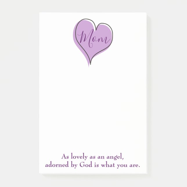 Mama Herz Post-it Klebezettel (Vorderseite)