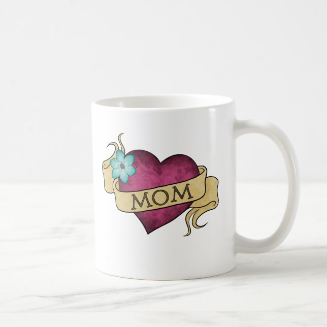 Mama-Herz-Tätowierungs-Tasse Kaffeetasse (Rechts)