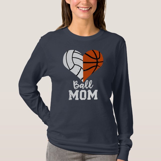 Mama Herzblut Funny Volleyball Basketball Mama  T-Shirt (Vorderseite)
