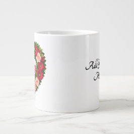 "Mama" Herzgestalterischer Kranz von Blume - Perso Jumbo-Tasse