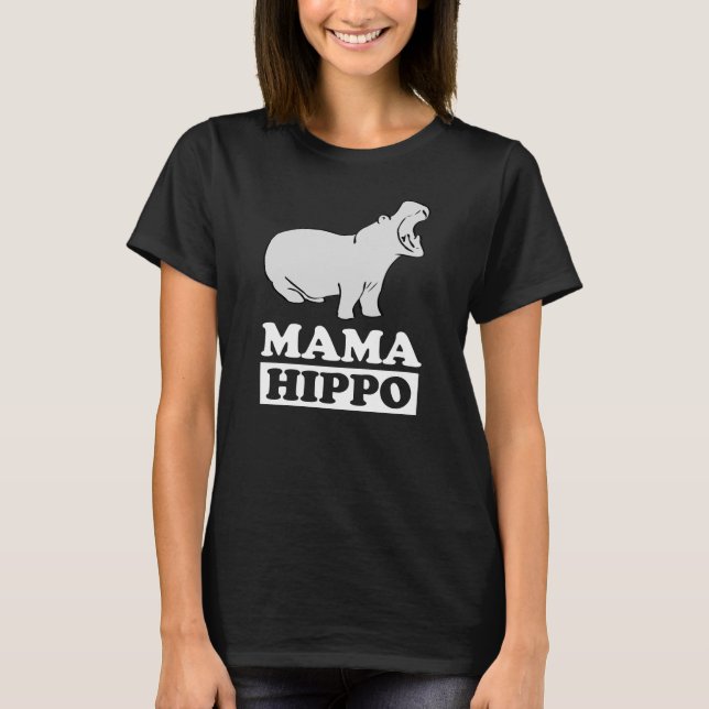 Mama Hippo Animal T - Shirt Mutter Mama Geschenk (Vorderseite)