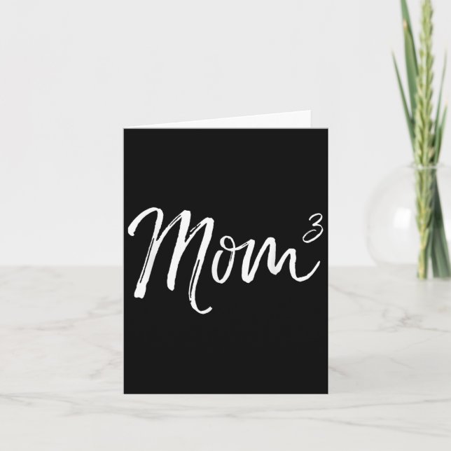 Mama hoch drei Drillingsmutter von 3 drittes Kind  Karte (Vorderseite)