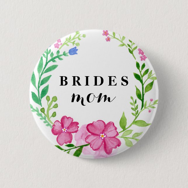 Mama Hochzeit der modernen Kalligrafie Button (Vorderseite)