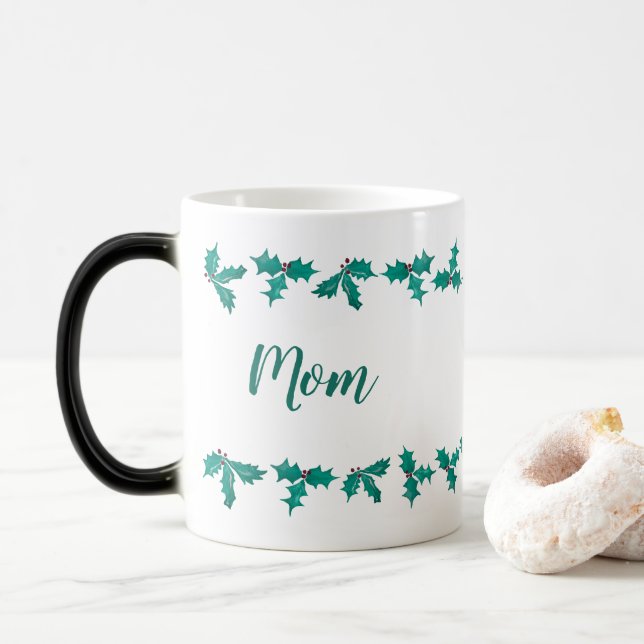 Mama Holly Pattern Weihnachtscoffee Cup Verwandlungstasse (Mit Donut)