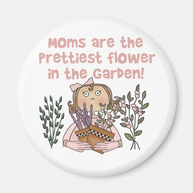 Mama Hübsche Blume im Garten Magnet (Vorne)
