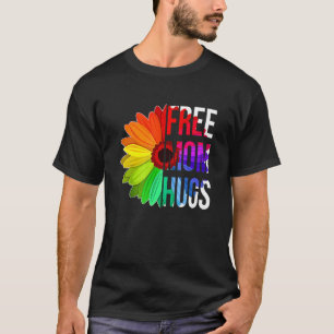 Mama Hugs Rainbow Sonnenblumen Gay Pride Lgbtq Ma T-Shirt
