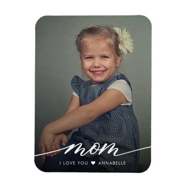 Mama I Liebe Elegantes Foto Magnet (Vertikal)