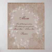 Mama I Liebe Sie Sepia Hearts Personalisiert