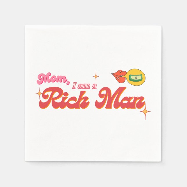 Mama, ich bin ein Rich Man Cocktail Serviette (Vorderseite)