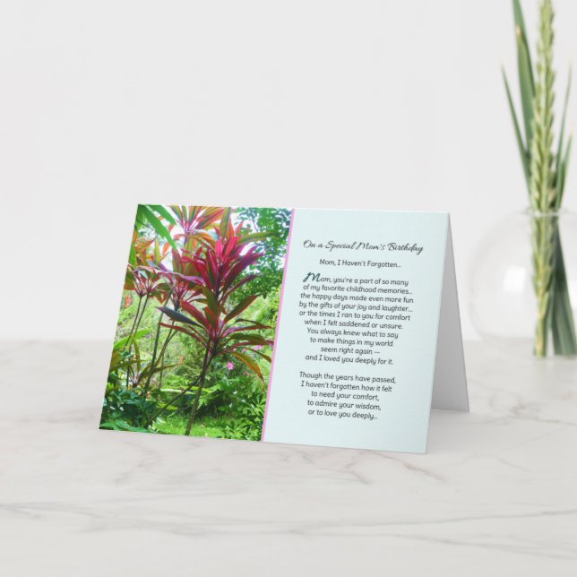 Mama, ich habe es nicht vergessen... Geburtstag. Karte (Vorderseite)