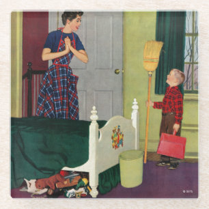 Mama, ich habe mein Zimmer sauber gemacht! Glasuntersetzer