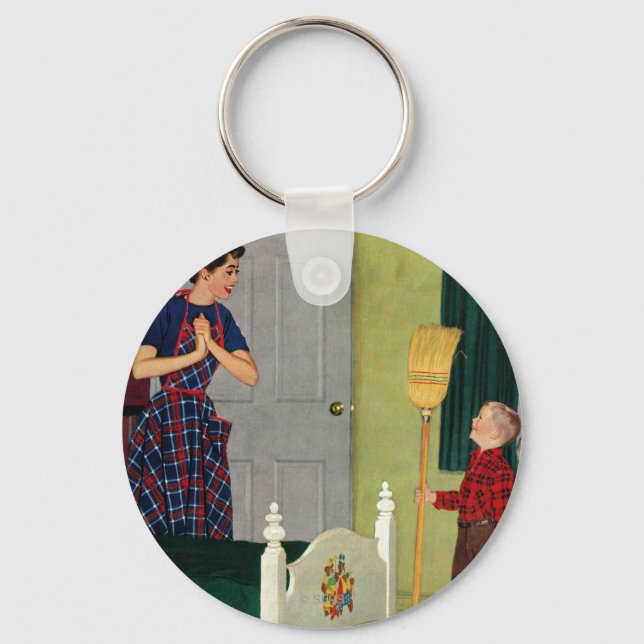 Mama, ich habe mein Zimmer sauber gemacht! Schlüsselanhänger (Vorderseite)