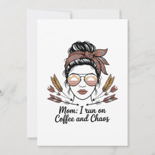 Mama ich laufe auf Kaffee und Chaos Feiertagskarte