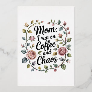 Mama ich laufe auf Kaffee und Chaos Folien Feiertagskarte