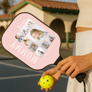 Mama Ich liebe Dich Fotocollage Pickleball Schläger