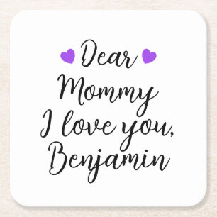 Mama, ich Liebe dich Rechteckiger Pappuntersetzer