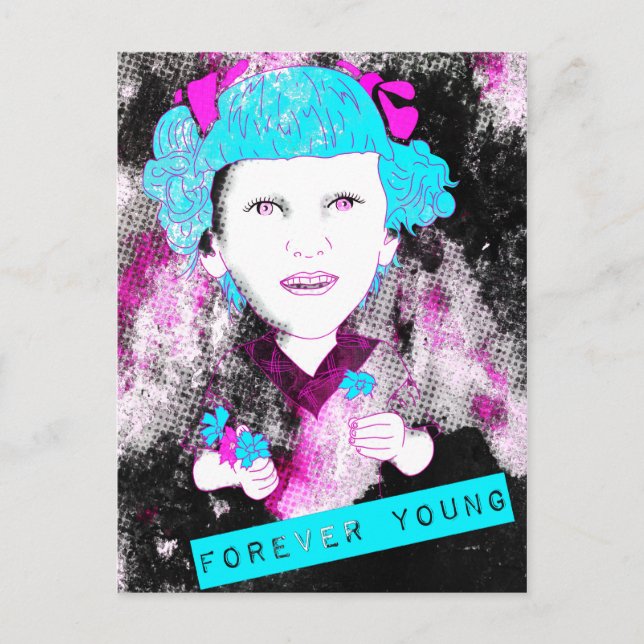 Mama, ich vermisse dich für immer jung. postkarte (Vorderseite)