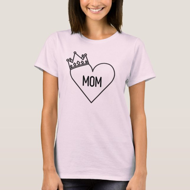 Mama (im Herzen mit einer Krone) T-Shirt (Vorderseite)