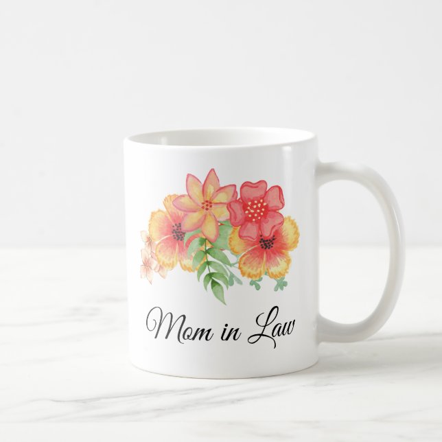 Mama im Recht Floral Bouquet personalisierte Mug Tasse (Rechts)